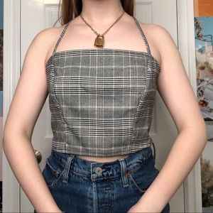 Pacsun plaid cropped tank top